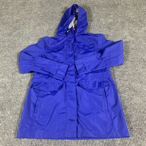 Lands End Jacket Womens XS Blue‎ Full Zip Hooded Lightweight Pockets Hiking Camp